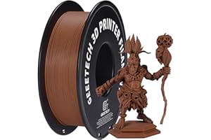 GEEETECH Matowe Filament PLA do drukarek 3D, 1,75 mm, cewka 1 kg, matowa brązowa