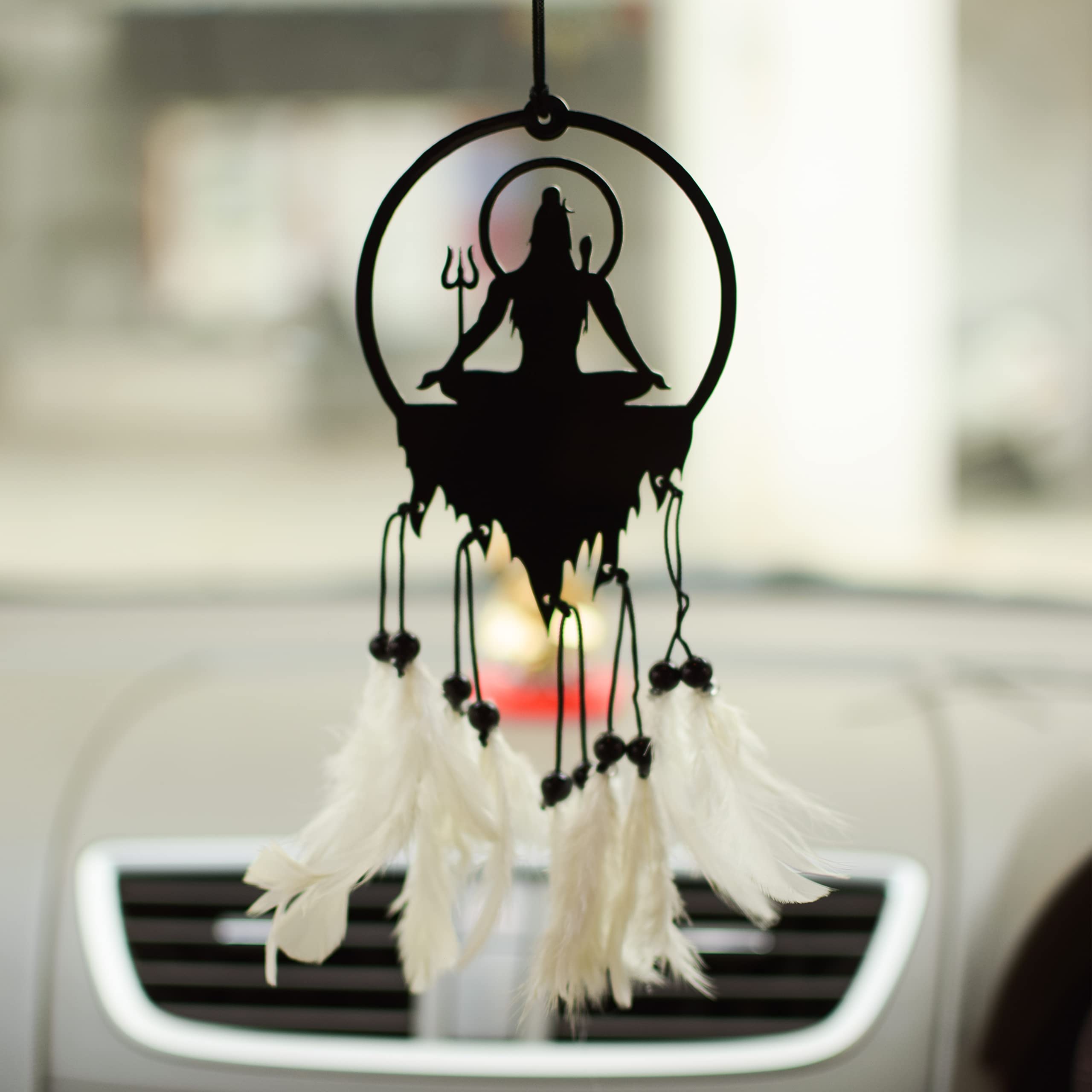 MGNLR Acrylic Fancy Lord Shiva Car Hanging Car Rear View Mirror Decor Ornament Accessories Good Luck Dream Catcher Positive V