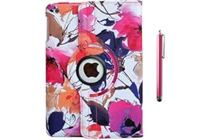 flyorigin Case for iPad mini 3 mini 2 mini 1,7.9",Premium PU Leather Multi-Function Stand Cover 360 degree Rotation,With Auto Sleep Wake Function+free stylus