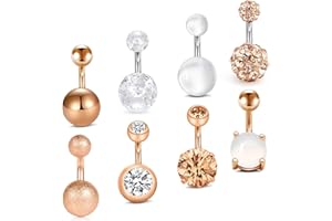 Mayhoop Piercing Nombril 14G Acier Chirurgical Anneaux de Nombril Boule Perle Bijoux de Piercing Corps