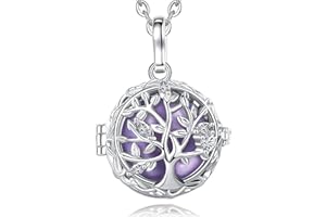 AEONSLOVE Llamadores de Angeles Embarazadas con Dulce Melodía Collar Colgante Árbol de la Vida para Futuras Madres Regalo Original para Mujer Embarazada, 2 Cadenas