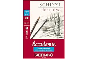 Honsell 41122942 - Fabriano Accademia Schizzi, DIN A3, 120 g/m², 50 Blatt, weiß, hochwertiges, radierfestes Zeichenpapier, säure- und ligninfrei, für alle Trockentechniken