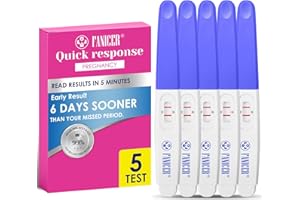 WAYMAYTECY 5 Pièces Test de Grossesse Précoce Détection Rapide, HCG Test, Tests d'Ovulation, Bleu Détection Précoce Précis Fiable Pregnancy Test, Emballés Individuellement