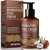 Eveellyn Curl Activator, Curl Styling Cream with Coconut Oil and Shea Butter, Moisturizing and Repairing, Controls Frizz, Def