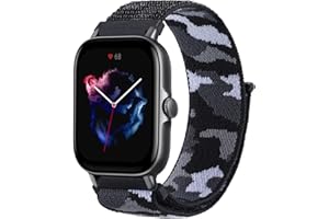 ToVioc 20mm Nylon Armband Kompatibel mit Amazfit GTS 3 / GTS 2e / GTS 2 Mini/GTS 2 / GTS/GTR 42 mm, Einstellbare und Elastizität Atmungsaktive Sportbänder für Amazfit Bip 3 / Bip 3 Pro