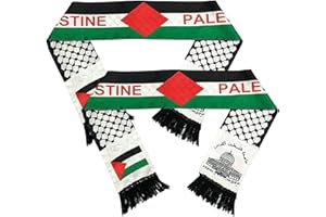 LPMXYW 2 PCS Palestine Scarf Palestine Flag Scarf Double Side Scarf Palestine Jerusalem Arab Palestine Accessories Satin Shawl Scarf Palestinian for Women Men Wedding Holiday Gifts