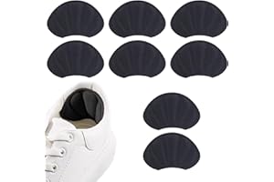 Auriselle 4 Paia di Cuscinetti per il Tallone Scarpe Solette Morbide Antiscivolo Cuscinetti per Tallone Invisibili Antiscivolo per Donna, Sportive e Scarpe da Tutti i Giorni (Nero)