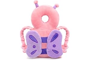 JINYJIA Protezione per La Testa Del Bambino, Morbido Traspirante Cuscini ​Protettivi, Regolabile per il corpo, per Età 4-24 Mesi,Farfalla