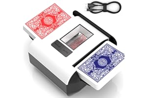 NTHREEAUTO Kartenmischmaschine, Automatischer Kartenmischer für 1–2 Decks, Elektrische Mischmaschine Karten mit 2000mAh Wiederaufladbarer, Geräuscharm kartenmischgerät für UNO Skip Bo Kartenspiel Poker Phase10