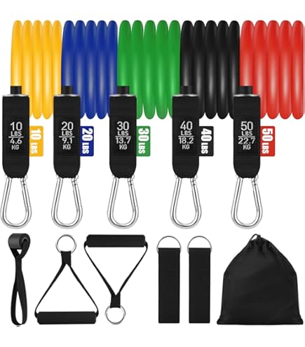 Stroops VITL Resistance Bands Kit - Full Body Resistance Band Kit Exercise Bands Door Anchor Handles Carry Bag Legs Foot Straps Resistance Training Phy