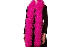 Larryhot Hot Pink Feather Boa - 2 Yards 60g Turkey Boa Feathers for Party Bulk,Christmas,Wedding Centerpieces,Costume,Concert,Pet and Home Decoration (Hot Pink)