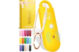 Vantamo Persönlicher Alarm für Frauen – Extra Laute Doppel-Lautsprecher, zuerst mit niedrigem Batteriestand mit Stroboskoplicht, wiederaufladbar – Sicherheitsalarm, Schlüsselanhänger (Lemonade)