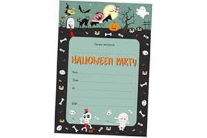 Dotty about Paper Spooky Fun - Halloween, Party, Perfect For Girls/Boys Kids Birthdays, Celebrations, Parties Pack of 20 - Envelopes Included creepy, scary, spooky, monsters, kids party(3122)