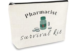 MIKELA Pharmacist Gifts Pharmacy Technician Gifts Makeup Bag Gift Rx Pharmacy Cosmetic Bags Pouch Christmas Birthday Gift for Pharmacist Pharmacy Tech Nurse Inspirational Gift Medical School Graduation Gift