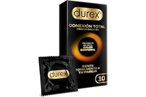 Durex Conexión Total Preservativo Ultra Fino Plus sin Látex con Tecnología Body Feel que Transmite Mejor el Calor Corporal, 10 Condones