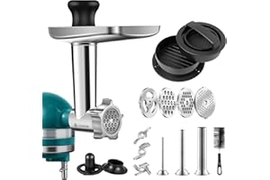 AAOBOSI KitchenAid Fleischwolf Zubehör - Fleischwolf aufsatz für KitchenAid Mixer - Fleischwolf elektrisch Zubehör für KitchenAid Standmixer - Fleischwolf kitchenaid.(Gerät nicht enthalten, nur Zubehör)