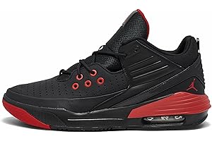 NIKE Jordan Max Aura 5 Mens Trainers Sneakers Black/White/Cement Grey/University Red