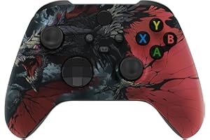eXtremeRate Front Gehäuse Case für Xbox Series X/S Controller Model 1914, Vorderseite Hülle faceplate Cover Skin Shell Zubehör für Xbox Core Controller(Drache)-Kein Gamepad