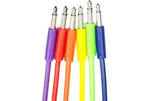 Heinakroon Slimline Multi-Colored CV Patch Cables, Eurorack Modular Compatible, 6-Pack (11.8")