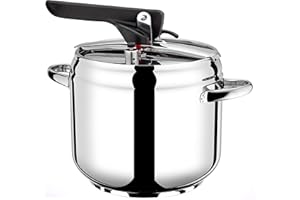 Pintinox Pentola a Pressione Serie First in Acciaio Inox Nichel Free, Adatta all'Induzione, con 4 Sistemi di Sicurezza, 5 Litri