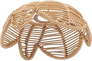 USHOBE Rotin Abat-Jour Tissé Pendentif Lumière Ombre Fleur Forme Lustre Abat-Jour Tissé Éclairage Suspendu Plafonnier Luminaire Pour Chalet Couverture De Lumière