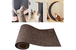 HEFLASHOR Self-Adhesive Cat Scratching Mat DIY Climbing Cat Scratcher Mat Trimmable Cat Scratching Pad Rug Wall Corner Scratch Pad Anti Scratch Furniture Protector,Brown,L: 40×200cm