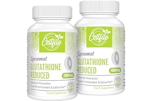 Cestfilo Liposomal Glutathion Réduit 1300 mg, Forme Active L Glutathion Réductase (GSH), Puissant Antioxydant pour une Protection Cellulaire Optimale (60 unité (Lot de 2))