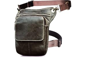 Le'aokuu Messager Sacs en Cuir Véritable Hommes Équitation Sac à bandoulière Sacs de la Ceinture Sports (211-1 A2 Gris)