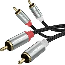 Cavo RCA Goodaux 7,15 Metri - Maschio A 2 Maschi (Bianco/Rosso) - Placcato Oro, Per Hi-Fi, Home Theatre, Lettori DVD