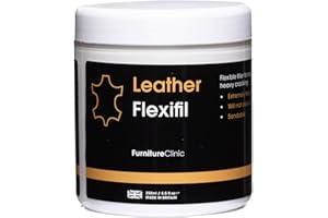 Furniture Clinic Elastyczna skóra - niezwykle elastyczny wypełniacz używany do mocowania zadrapań kota, otworów i ciężkich pęknięć na skórzanych sofach, fotelikach samochodowych (250 ml)
