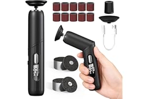 PHYSEN 2-in-1 Pedicure Elettrico Professionale Piedi, Design Pieghevole, Lima Elettrica per Piedi con 40 Pezzi di Carta Vetrata per la Rimozione Della Pelle Morta e la Cura Delle Unghie