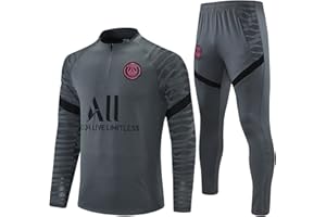KOBZIO 2022 Paris Fußball Trainingsanzug ,Paris Trainingsanzug Anzug Paris Football Tracksuit Langarm-Sportbekleidung Atmungsaktives Sporttraining Fitness Laufanzug Kinder Jungen.