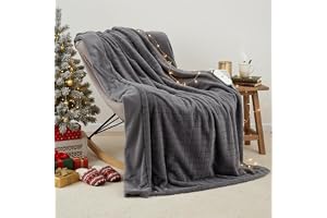CURECURE Elektrisk Värmefilt 130x180cm 3D-Nättextur, Mörkgrå | Bunny Fleece och Flanell, 4 Värmelägen, 10 Timmars Auto-Off, M