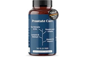 Nullure Formule Prostate et Confort Urinaire | Saw Palmetto + Pepin de Courge + Lycopène + Ortie | Testé par tiers en Allemagne | Sans additifs & Vegan | 120 gélules (2 mois) | Fabriqué à Barcelone
