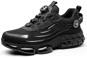 MIEHUIAI Scarpe Antinfortunistiche Uomo Donna Leggere e Comode Scarpe da Lavoro con Punta in Acciaio Ammortizzazione Traspiranti Antiscivolo Scarpe Protettive Industriali