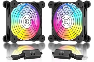 upHere Ventola USB 120mm LED Arcobaleno Ventola Raffreddamento pc Ventilatore USB Silenzioso con Controllo a 3 velocità, Compatibile per PC/Xbox/Playstation/TV Box,eccetera,N12U07