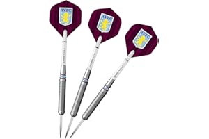 FOCO Officially Licensed Aston Villa Football Club Villans FC Steel Tip Brass Barrel Darts Set, Blue & Claret 22g (D1423)