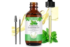 CCKULOOB Peppermint Oil 60ml, Peppermint Essential Oil 100% Natural Pure Cold-Pressed Peppermint Oil for Hair Care, Massage, Skin Care, Headache-Relief, Fresh & Invigorating