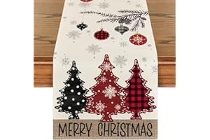 ZORVYN Runner Natalizio da Tavolo, 1 pezzo, Runner Natalizio, Decorazioni per Cucina, Casa, Tavola, Moderno, Interno ed Esterno, Centrotavola, Accessori Natalizi, Regalo, Decori di Natale