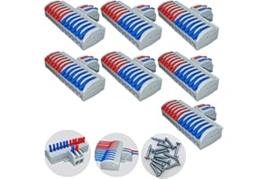 Kabel Verbindungsklemme, 2 Rein 12 Raus Verbindungsklemme mit Hebel, Kompakt Reihenklemmen 7 stück, CTRICALVER Lüsterklemmen Steckbar für Circuit Inline