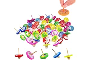 Yolistar 50 Pezzi Trottole Bambini,Trottola in Legno Colorati Artigianali,Regali per i Ragazzi e le Ragazze Dopo le Feste dei Bambini (Colore Casuale)