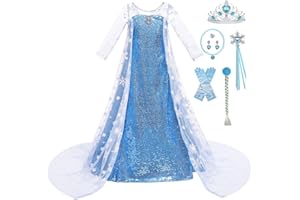 Tyidalin Disfraz Princesa Elsa Vestido Niñas Traje Halloween Navidad Carnaval
