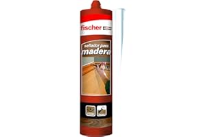 fischer - Mastic pour bois Sapelly, adhésif pour bois, vernis et peint, élastique et flexible, sans silicone ni solvant, idéal pour la menuiserie (300 ml)