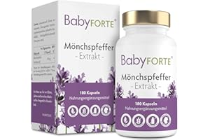 ‎BABYFORTE BabyFORTE® Mönchspfeffer Kapseln - 180 Stück - 10:1 Extrakt - Vegan - 10 mg Mönchspfeffer hochdosiert - Vitex Agnus Castus
