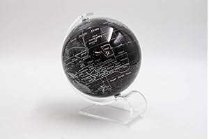 Mascagni 20T O452 Globe Terrestre décoratif Noir-Mappemonde-Support Acrylique-Diamètre 13 cm