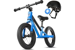 FAST N FUN Laufrad ab 2 Jahre mit Helm [2-5 Jahre] Kinder-Laufrad 12 Zoll Ultraleicht Tragegriff Fußstütze Magnesiumrahmen ergonomischer Sitz höhenverstellbar bis 50kg Luftreifen Lauflernrad