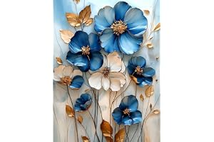 KEYIFA Måla efter siffror för vuxna, blomma målning efter siffror kit med penslar och akrylpigment, gör-det-själv olja måla e