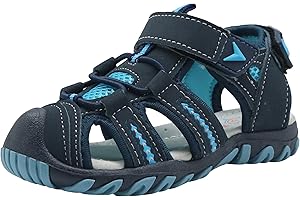 Apakowa Baby Kleine Mädchen Sommer Geschlossene Zehen Athletic & Outdoor Wandern Strandsandalen Sport-Trail-Sandalen für Kinder mit Klettverschluss