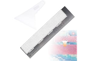 LONNEY 6 pz Diamond Painting Accessori Righello, 408 fori 250 fori, acciaio inossidabile, nanotecnologia antiaderente (1 righelli + 1 strumenti)