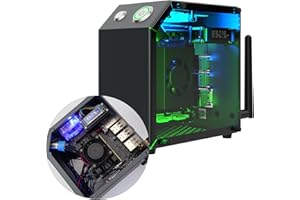 Yahboom Jetson Nano Funda Compatible con Jetson Orin Nano Orin NX Funda Protectora Xaver NX TX2-NX, con Ventilador RGB, Antenas, Pantalla OLED